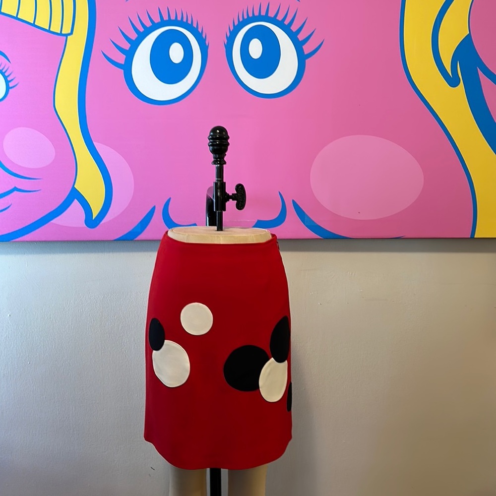 Moschino Cheap Chic Red Polka Dot Mini Skirt The Nanny